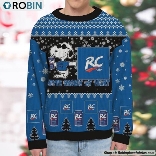 Snoopy RC Cola Never Broke My Heart Christmas Ugly Sweatshirt and Sweater