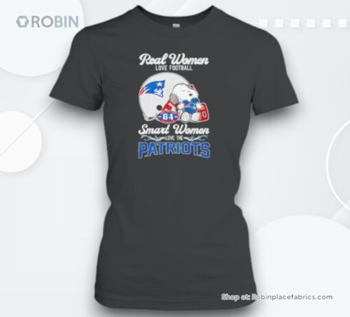 Snoopy Real Women Love Football Smart Women Love The New England Patriots Unisex Shirt