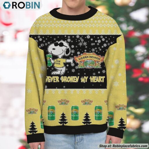 Snoopy Sierra Nevada Pale Ale Beer Never Broke My Heart Christmas Ugly Sweatshirt and Sweater