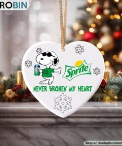 Snoopy Sprite Never Broke My Heart Christmas Ornament