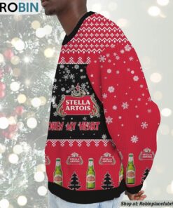 Snoopy Stella Artois Beer Never Broke My Heart Christmas Ugly Sweatshirt and Sweater