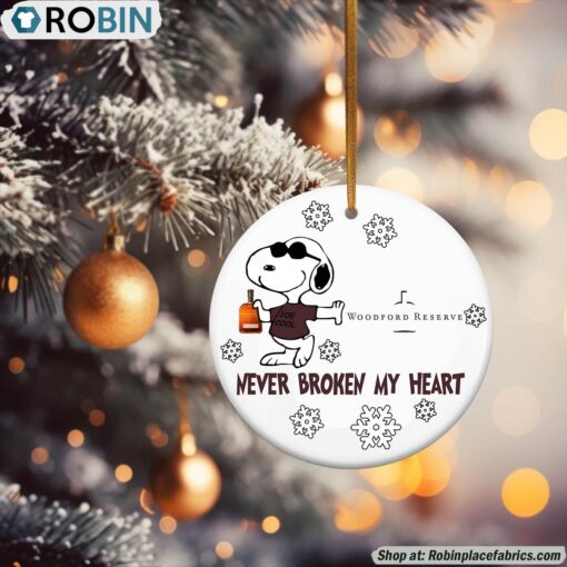 Snoopy Woodford Reserve Never Broke My Heart Christmas Ornament