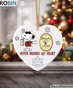 Snoopy Yuengling Traditional Lager Beer Never Broke My Heart Christmas Ornament