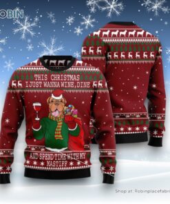 Spend Time With My Mastiff Ugly Christmas Sweatshirt, Sweater