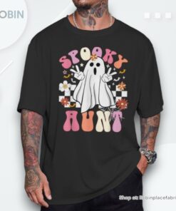 Spooky Aunt Floral Ghost Hippie Halloween Spooky Family Shirt Spooky Aunt Floral Ghost Hippie Halloween Spooky Family Shirt
