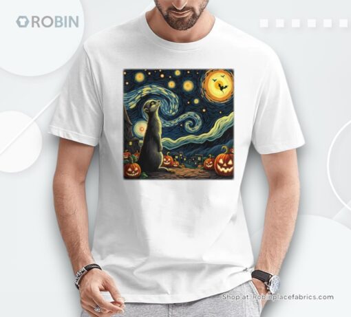 Spooky Halloween Meerkat Starry Night Shirt
