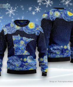 Starry Minnesota Ugly Christmas Sweatshirt, Sweater