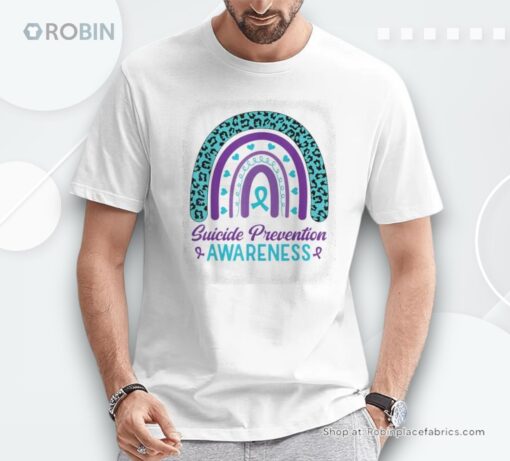 Suicide Prevention Awareness Rainbow Teal & Purple Ribbon Shirt