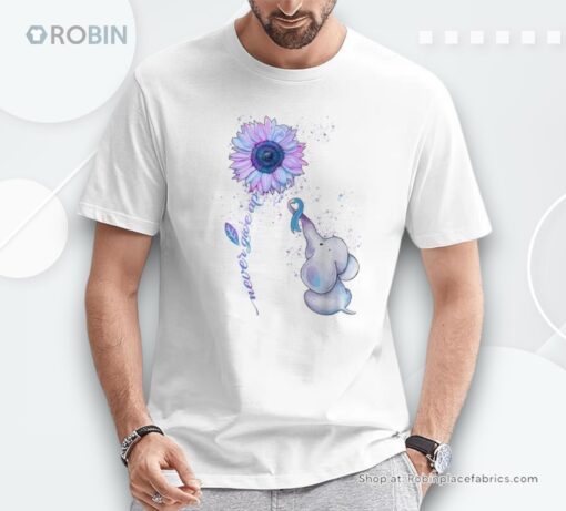 Suicide Prevention Awareness Teal & Purple Ribbon Elephant Shirt