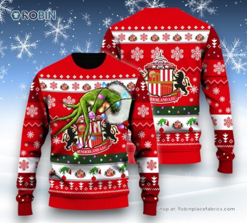 Sunderland A.F.C. Grinch Hand Design Sweater and Sweatshirt