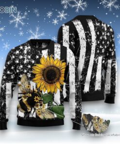Sunflower Bee Ugly Christmas Sweater