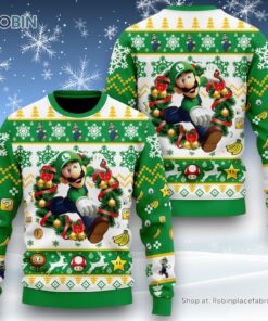 Super Mario Luigi Christmas Sweater and Sweatshirt