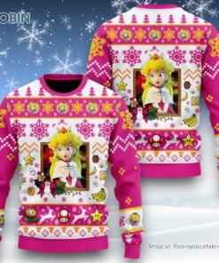 Super Mario Peach Christmas Sweater and Sweatshirt