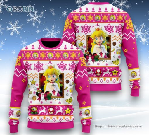 Super Mario Peach Christmas Sweater and Sweatshirt