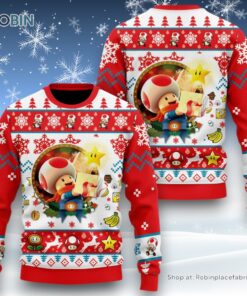 Super Mario Toad Christmas Sweater and Sweatshirt