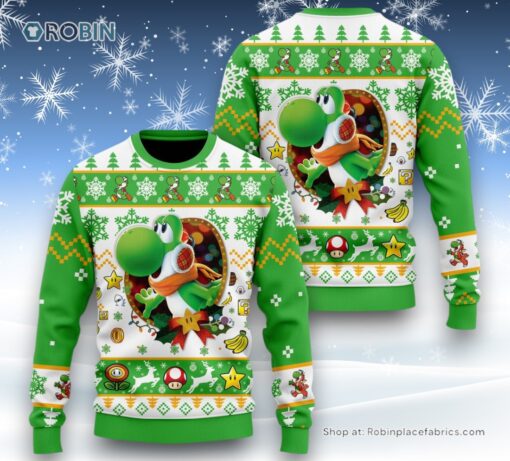 Super Mario Yoshi Christmas Sweater and Sweatshirt