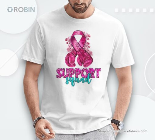 Support Squad Breast Cancer Awareness Boxing Gloves Shirt