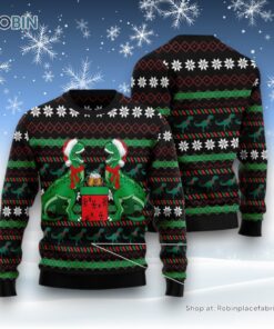 T Rex Drink Ugly Christmas Sweatshirt, Sweater