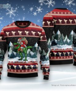 T Rex Santa Claus Ugly Christmas Sweatshirt, Sweater T Rex Santa Claus Ugly Christmas Sweatshirt, Sweater