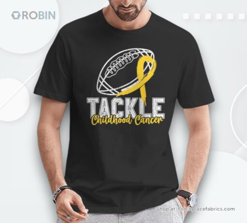 Tackle Childhood Cancer Football Childhood Cancer Awareness Shirt