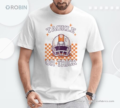 Tackle Football Halloween Spooky Sports Boys Kid Shirt