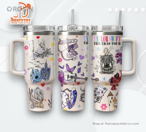 Taylor Swift Music Custom Stanley Quencher 40oz Stainless Steel Tumbler