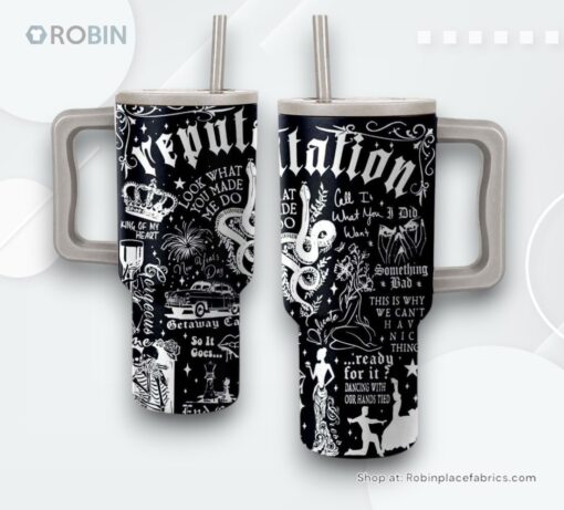 Taylor Swift Reputation Album Stanley Cup Tumbler 40 OZ