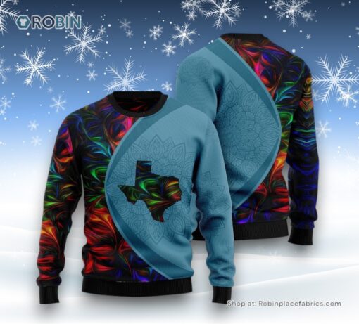 Texas Fractal Pattern Ugly Christmas Sweater