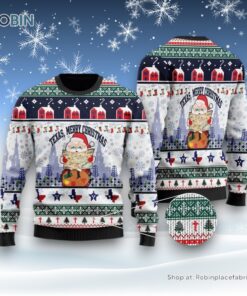 Texas Merry Christmas Jesus Santa Claus Ugly Christmas Sweatshirt, Sweater For Men And Women, Christmas Gift