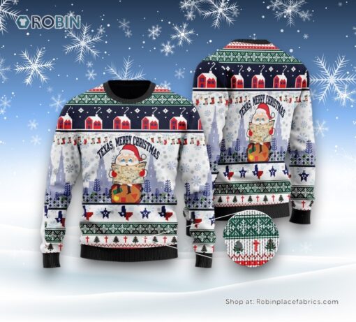 Texas Merry Christmas Jesus Santa Claus Ugly Christmas Sweatshirt, Sweater For Men And Women, Christmas Gift