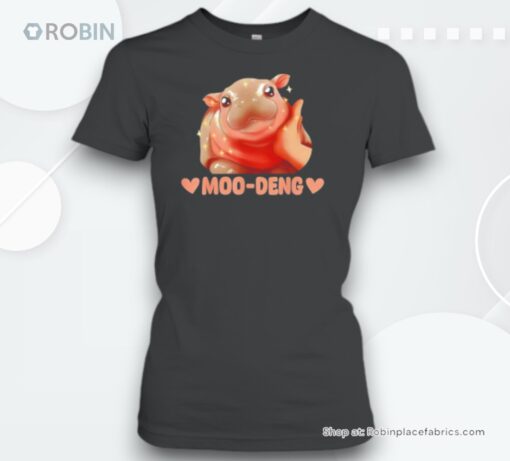 Thai Picture The Cute Baby Hippo Moo Deng Bouncy Pig Unisex Shirt