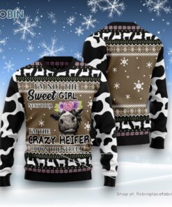 The Crazy Heifer Ugly Christmas Sweatshirt, Sweater