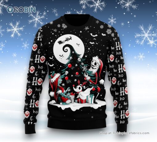 The Nightmare Before Christmas HO HO HO Ugly Sweater and Sweatshirt
