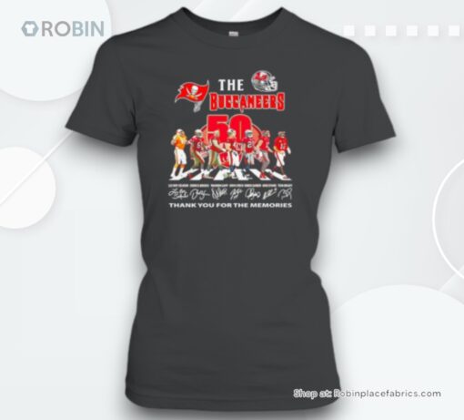 The Tampa Bay Buccaneers 50th Anniversary Thank You Signatures Unisex Shirt