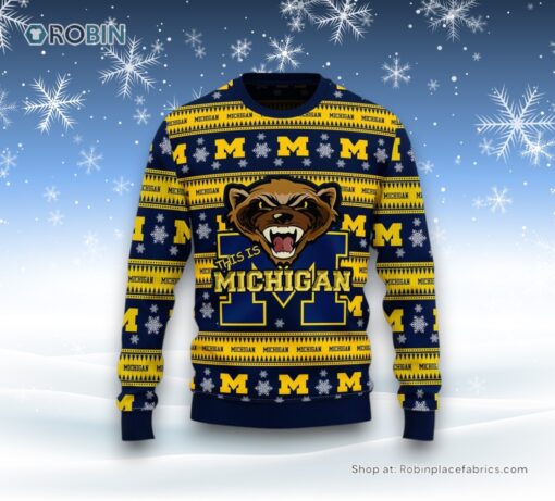 This Is Michigan Wolverines Ugly Christmas Sweater and Sweatshirt