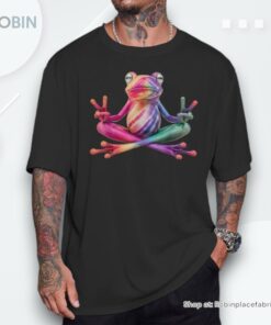 Tie Dye Frog Peace Sign Hippie Shirt