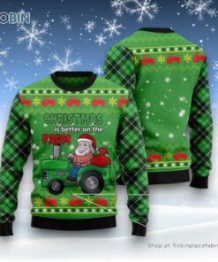 Tractor Santa Ugly Christmas Sweatshirt, Sweater