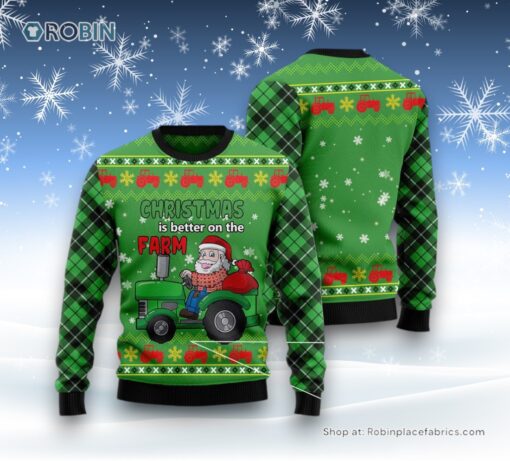 Tractor Santa Ugly Christmas Sweatshirt, Sweater