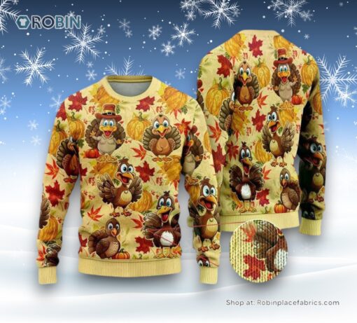 Turkey Maple Ugly Christmas Sweater For Men Women, Christmas Gift, Farmers Sweater