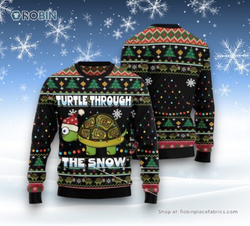 Turtle Through The Snow Ugly Christmas Sweater