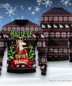 Unicorn Believe In The Magic Ugly Christmas Sweater