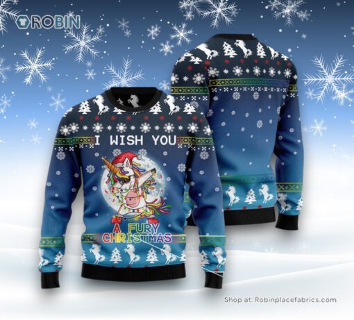 Unicorn Fury Ugly Christmas Sweater