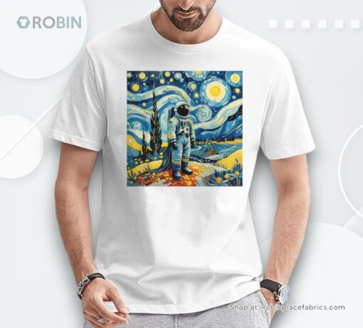 Van Gogh Starry Night Astronaut Space Lovers Shirt
