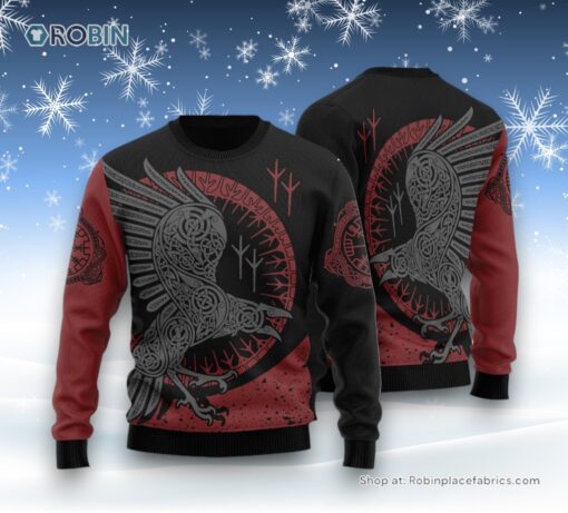 Viking Raven Ugly Christmas Sweatshirt, Sweater