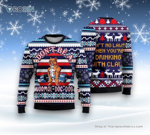 Vintage Bulldog Deadlift Ugly Christmas Sweater, Christmas Gift For Dog Love