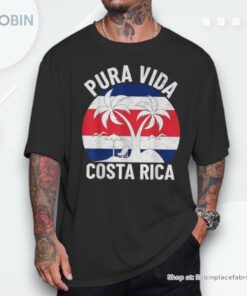 Vintage Costa Rica Flag Pura Vida Beach Summer Vacation Shirt