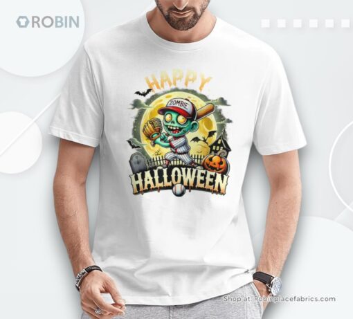 Vintage Halloween Zombie Baseball Skeleton Baseball Players Shirt
