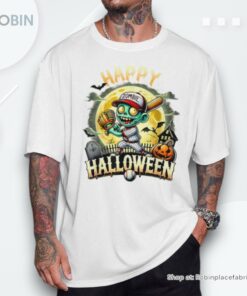 Vintage Halloween Zombie Baseball Skeleton Baseball Players Shirt