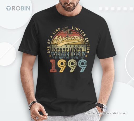 Vintage September 1999 25 Years Old 25Th Birthday Men Shirt