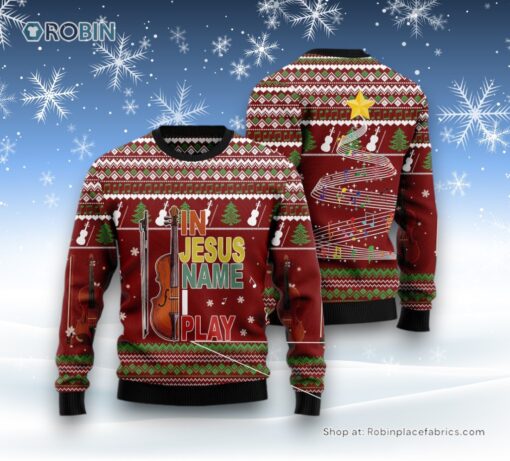 Violin I Play Ugly Christmas Sweatshirt, Sweater